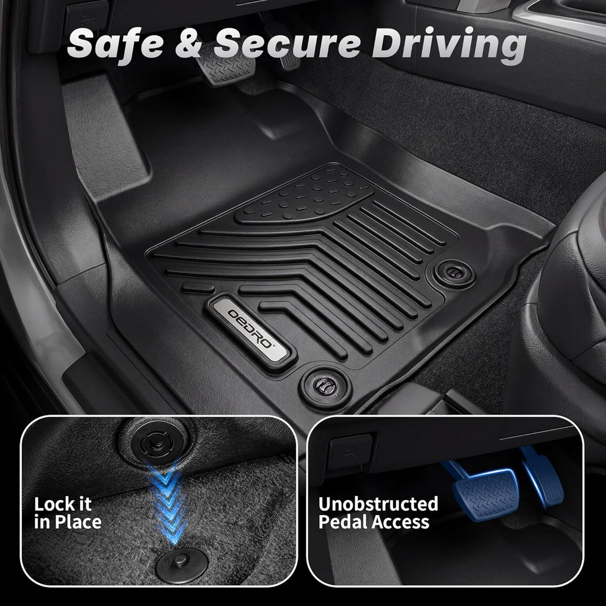 OEDRO Cargo Trunk Liner Fit for 2010-2017 Chevrolet Equinox L/LS/LT/LTZ/Premier& 10-17 GMC Terrain SL/SLE/SLT/Denali, All Weather Custom Fit Anti-Slip Cargo Mat, Black
