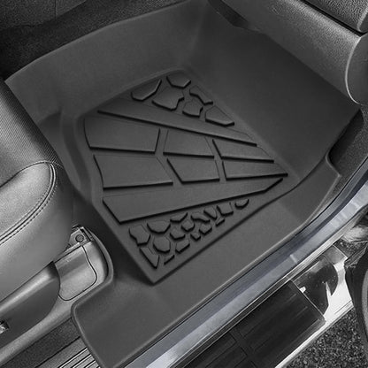 KARPAL Floor Mats for 2007-2013 Chevy Silverado & GMC Sierra 1500 Crew Cab / 2007-2014 2500/3500 HD(Footwell Coverage), All-Weather TPE Custom Fit Floor Liners Car Accessories