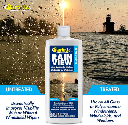 STAR BRITE Rain View Water Repellent for Glass Windshields - 8 OZ (088708)