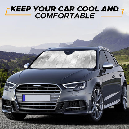 EcoNour Accordion Car Windshield Sun Shade | Car Sun Visor to Protect Harmful UV Rays | Foldable Automotive Windshield Sunshades | Window Sun Blocker to Keep Your Vehicle Cool & Comfort - 58" x 28"