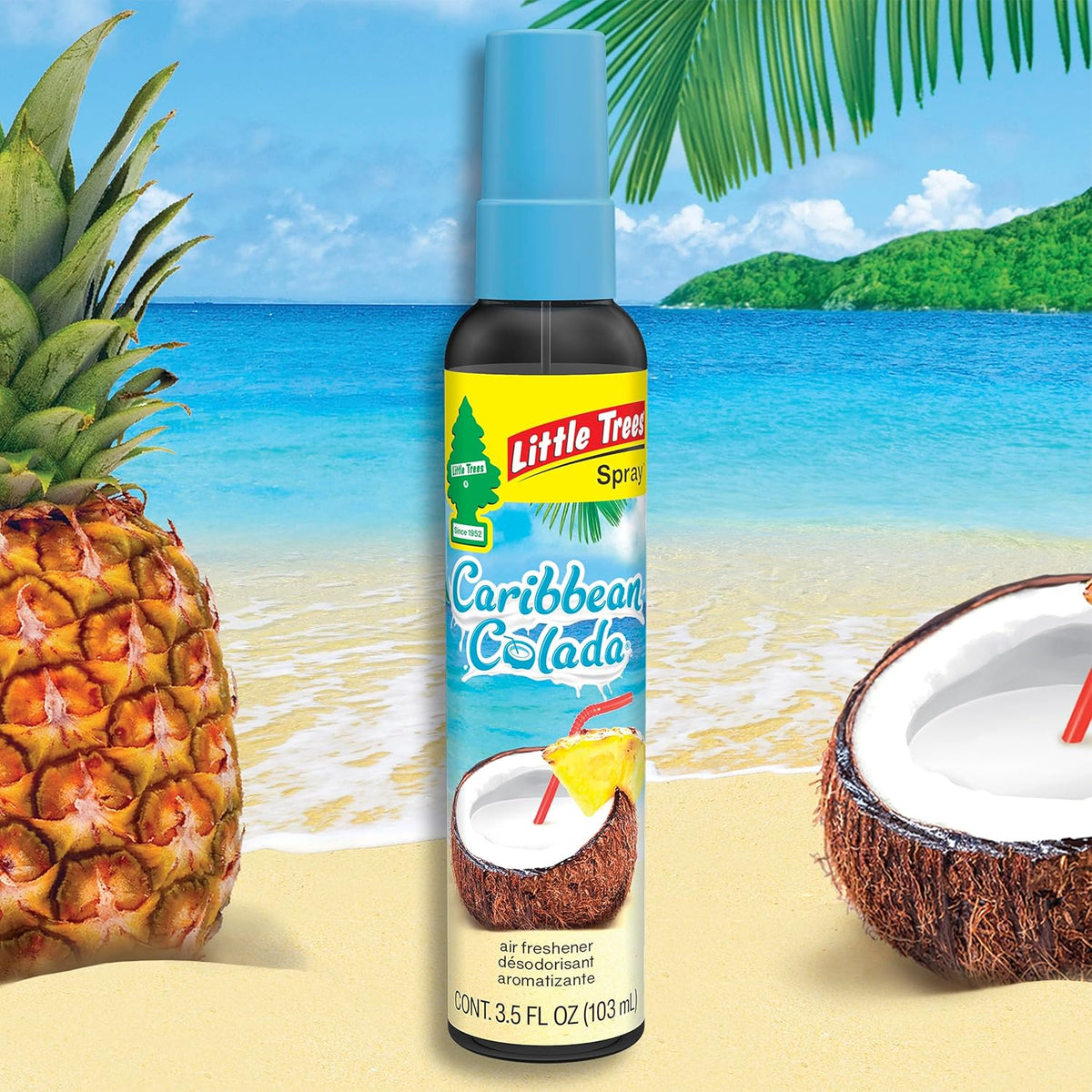 LITTLE TREES Car Air Freshener | Spray Provides a Long-Lasting Scent for Auto or Home | On-the-go Freshness | Black Ice, 6 Air Fresheners