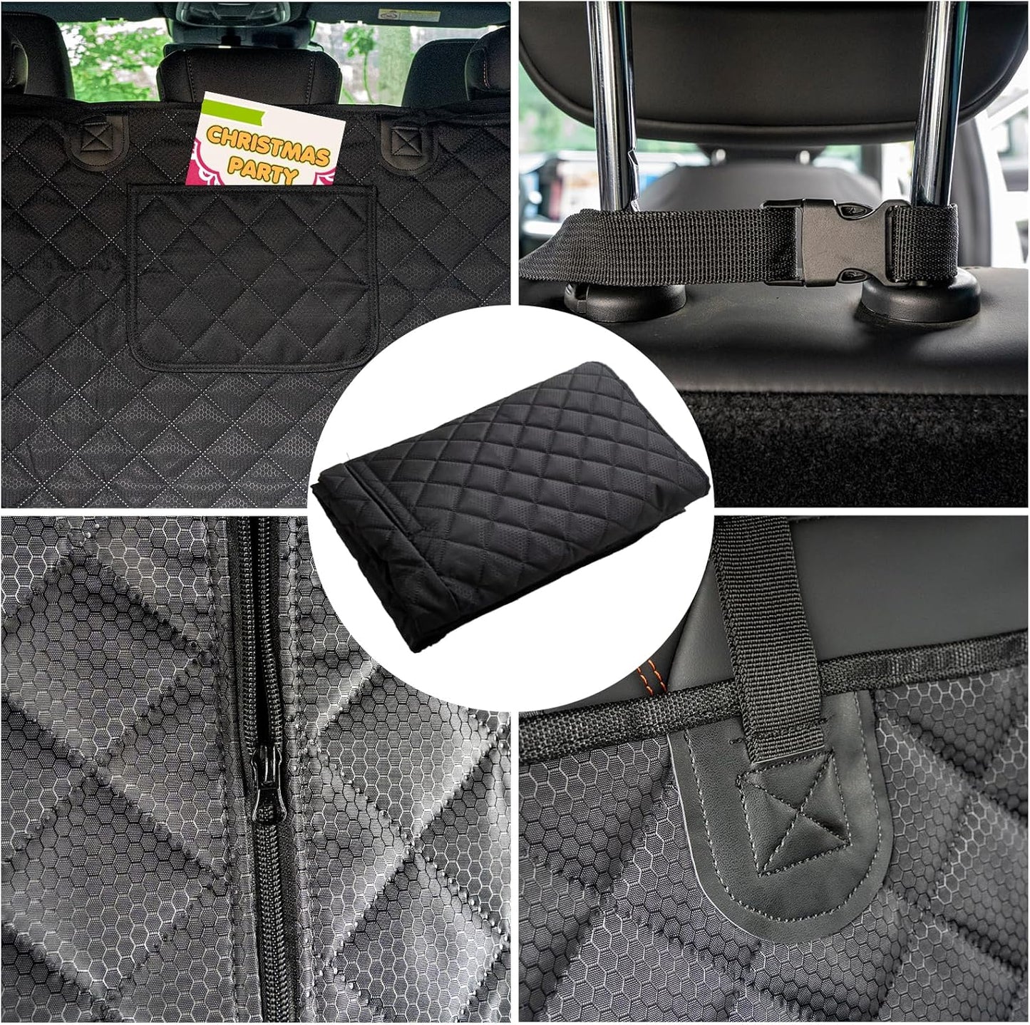 SUV Cargo Liner for Dog Car Seat Cover for Pets Waterproof Cargo Cover Dog Seat Mat for SUVs Sedans Vans with Bumper Flap Protector, Non-Slip, Black 70"x40"