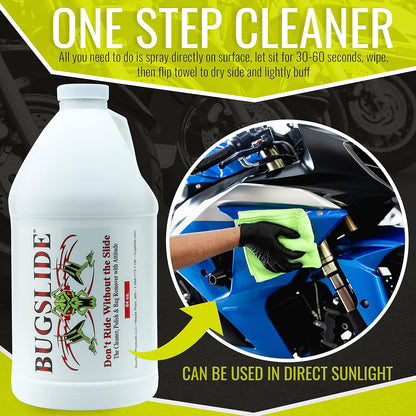 BugSlide Bug Remover – All Purpose Car Cleaner & Detailer Spray, For Vehicle Interior & Exterior Use, Shines, Degreases, Polishes, Wipes Away Bugs on Plastic, Metal,Glass, Windows, Mirrors, 32 oz