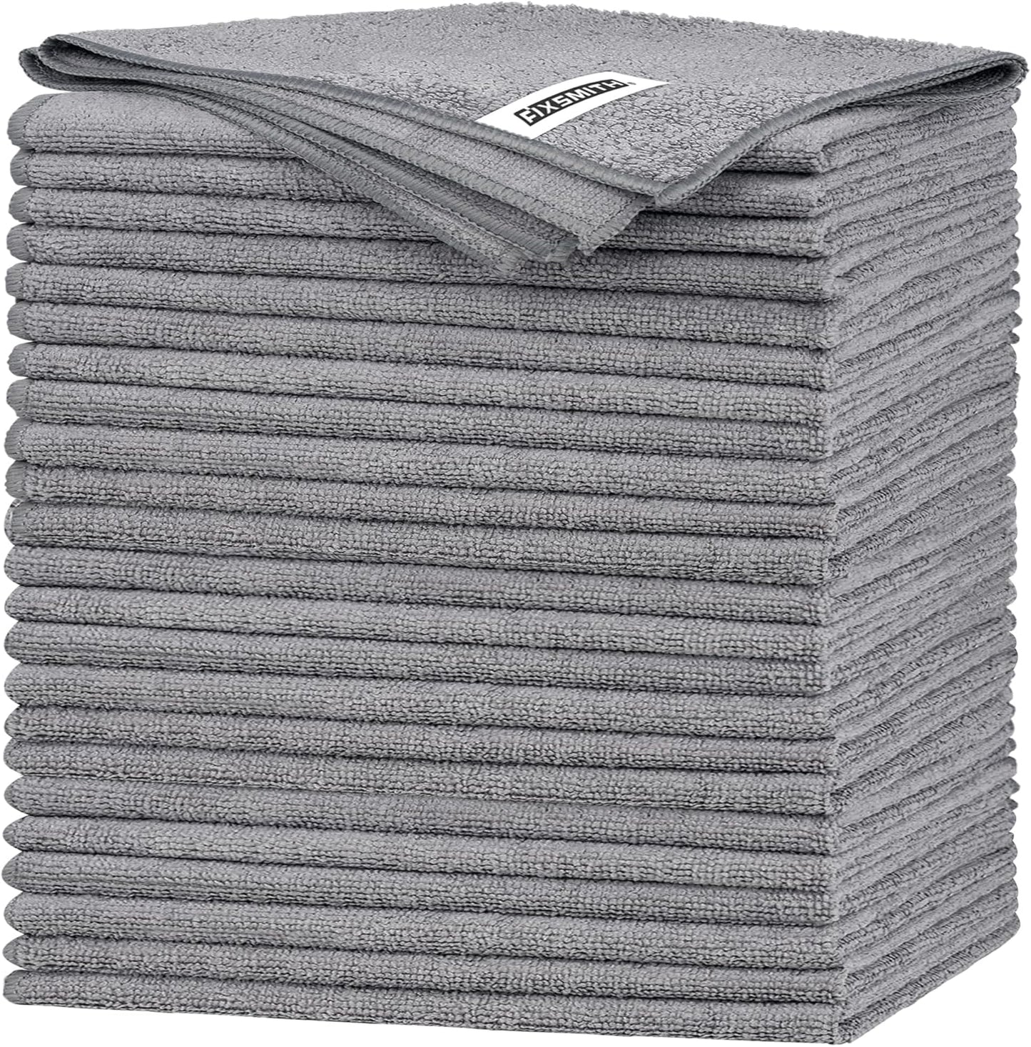 FIXSMITH Microfiber Cleaning Cloth - Pack of 50, Microfiber Towels for Cars 16 x 12 in, Highly Absorbent Cleaning Rags, Lint-Free, Streak-Free Cleaning Cloths for Car Kitchen Home Office
