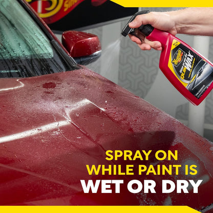 Meguiar’s Quik Wax, Spray Wax, Spray On Car Wax For Protection, Enhances Shine; Use On Exterior Paint And Clear Coat On Cars, Trucks & Suvs; Apply On Wet Or Dry Paint, Even In Direct Sunlight - 24 Oz