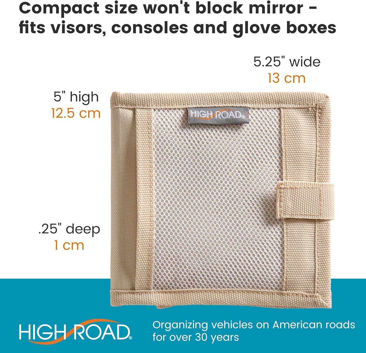 High Road Car Registration and Insurance Card Holder for Sun Visor, Glove Box or Console with 2 Clear Hidden Car Document Pockets