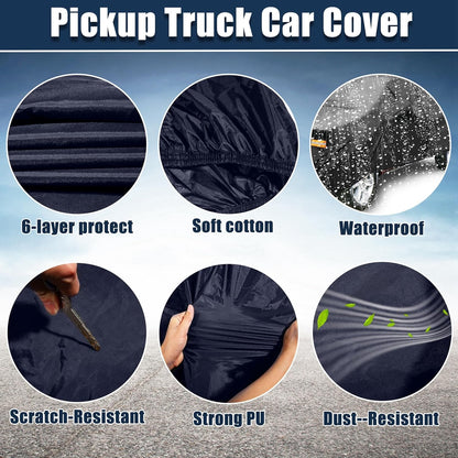 X AUTOHAUX SUV Car Cover for Chevrolet Tahoe 4 Door 2007-2024 Outdoor Waterproof Sun Rain Dust Wind Snow Protection 190T PU W/Driver Door Zipper Black