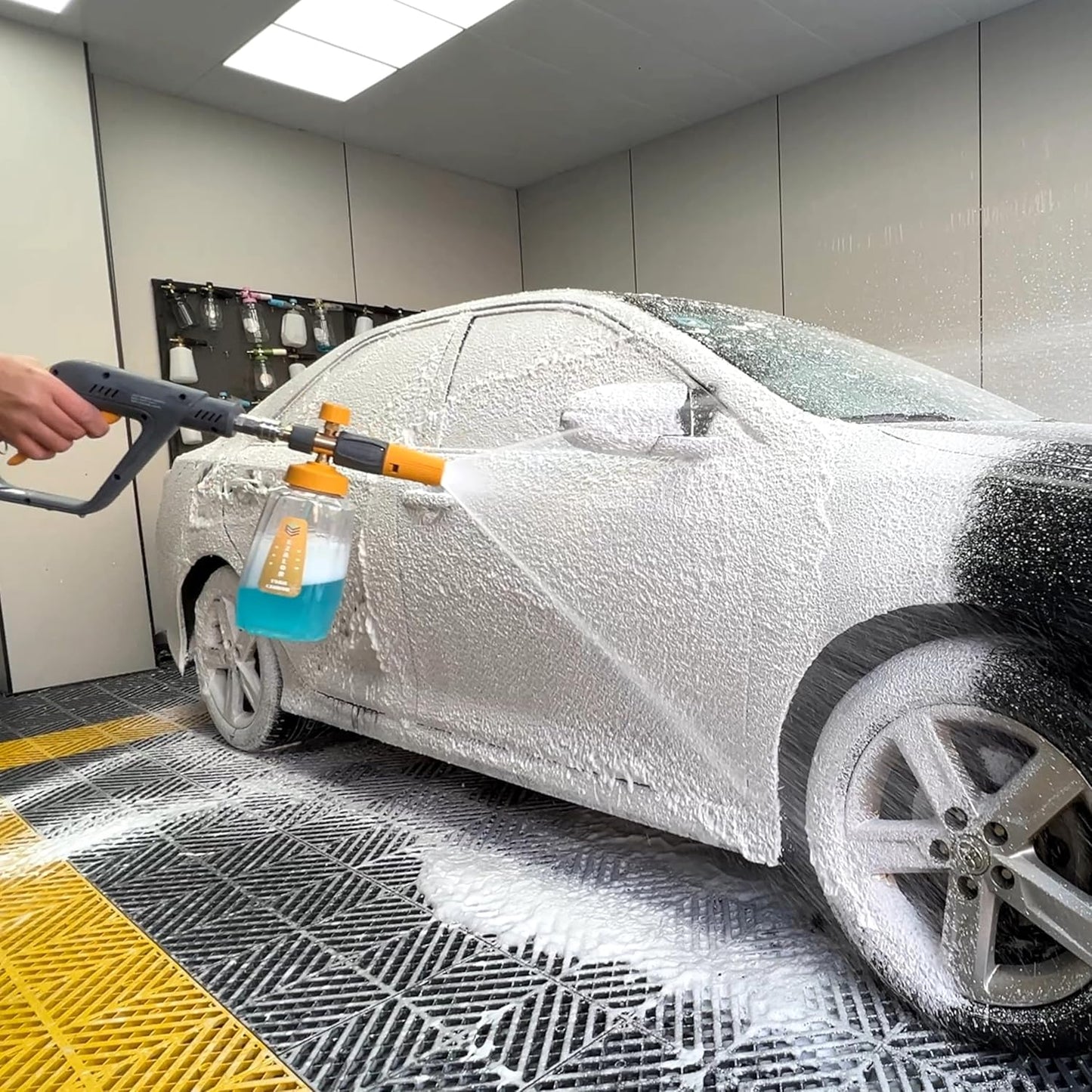 Pressure Washer Foam Cannon Gun Kit with Dual Connector Accessory, Foam Blaster for Car Washing, Double Tip Attachment & 5 Nozzle Tips, 1/4" Quick Connect, 4000 PSI