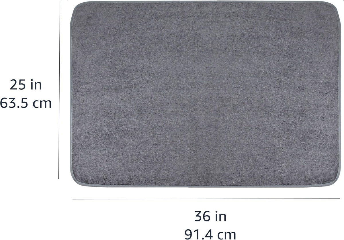 Amazon Basics Super Absorbent Microfiber Car Drying Towel, Streak-Free, Non-Abrasive, 36"L x 25"W, Gray