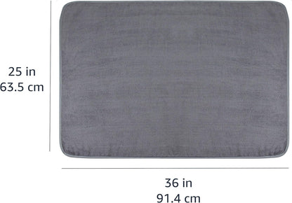 Amazon Basics Super Absorbent Microfiber Car Drying Towel, Streak-Free, Non-Abrasive, 36"L x 25"W, Gray