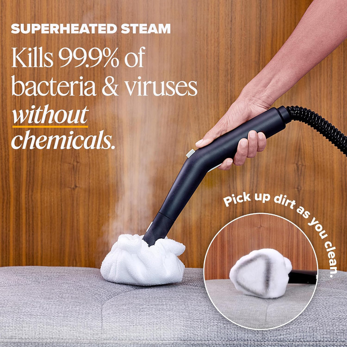 Dupray Neat Steam Cleaner with 27-Piece Accessory Kit – High-Performance Chemical-Free Cleaning for Floors, Cars, Tiles, and More, *Kills 99.9% of Bacteria & Viruses (incl. x16 assorted brushes)