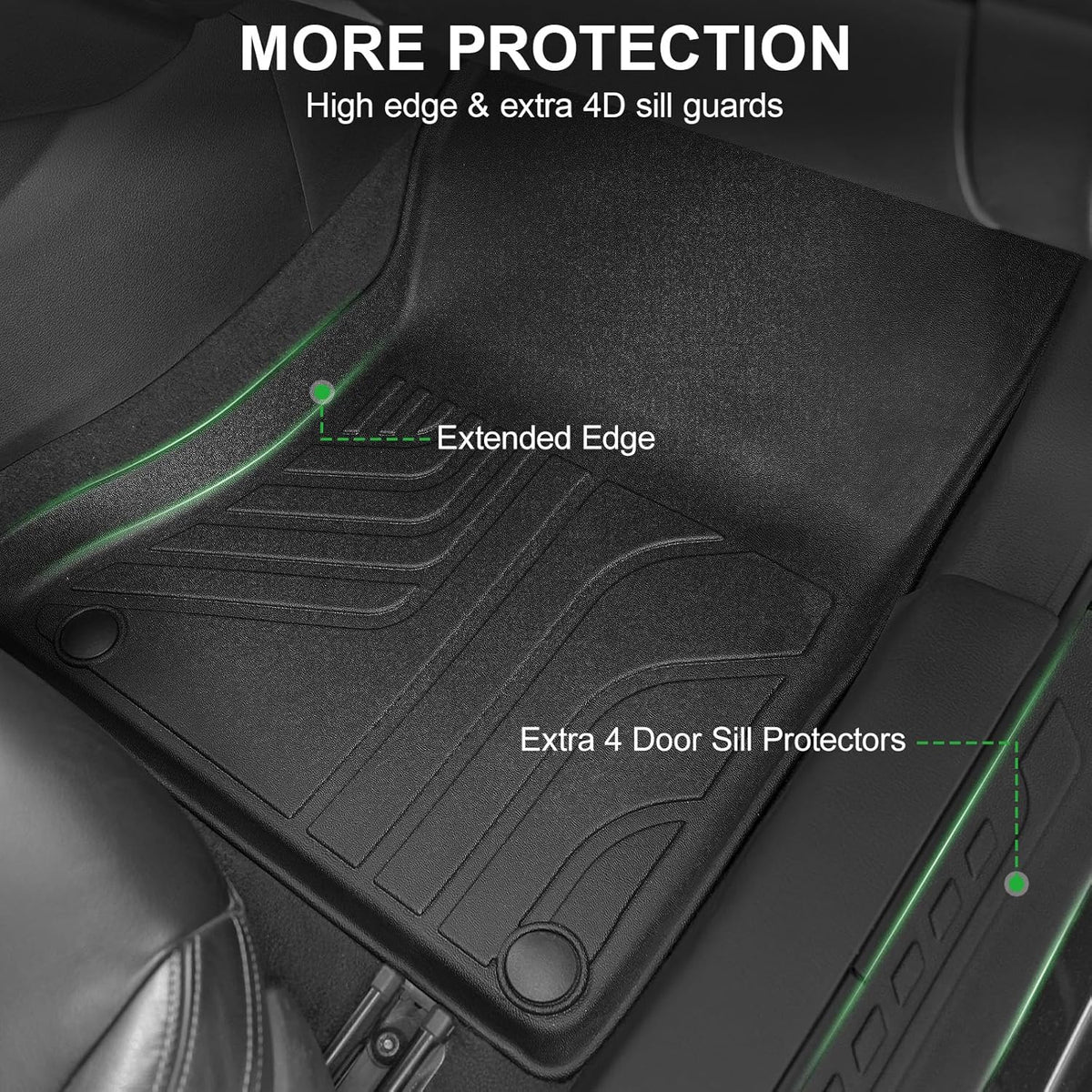 Floor Mats for 2026 2019-2025 Nissan Altima, TPE All Weather Durable Floor Liners Door Sill Guards for Nissan Altima Accessories