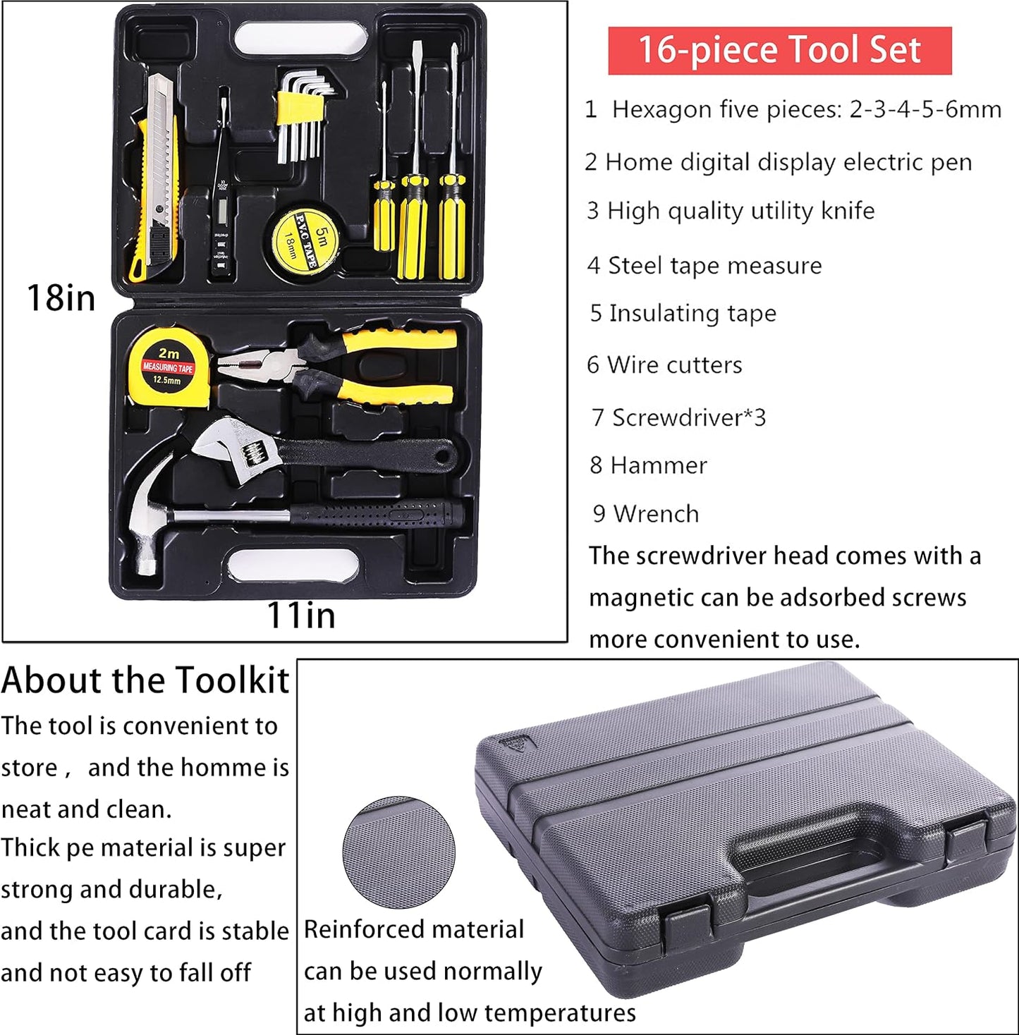 Car Emergency Kit with Jumper Cables Car Safety Kit Vehicle Emergency | Car Emergency Kits for Vehicles Headlamps, Car Glasses Holder, Safety Hammer, Ideal Gifts for New Drivers