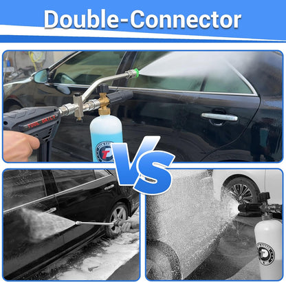 Tool Daily Short Pressure Washer Gun with Foam Cannon, 1/4 Inch Quick Connector, with 5 Pressure Washer Nozzle Tips, 1 Liter