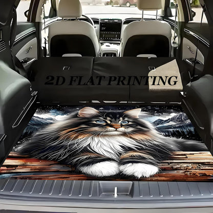 Universal Car Trunk Mat 29" x 39",Purple Colorful Flowers All Weather Trunk Protection Cargo Liner, Durable Cargo Mat Rear Trunk Liner,Stylish Vehicle Interior Accessories Suitable for Most Car Models