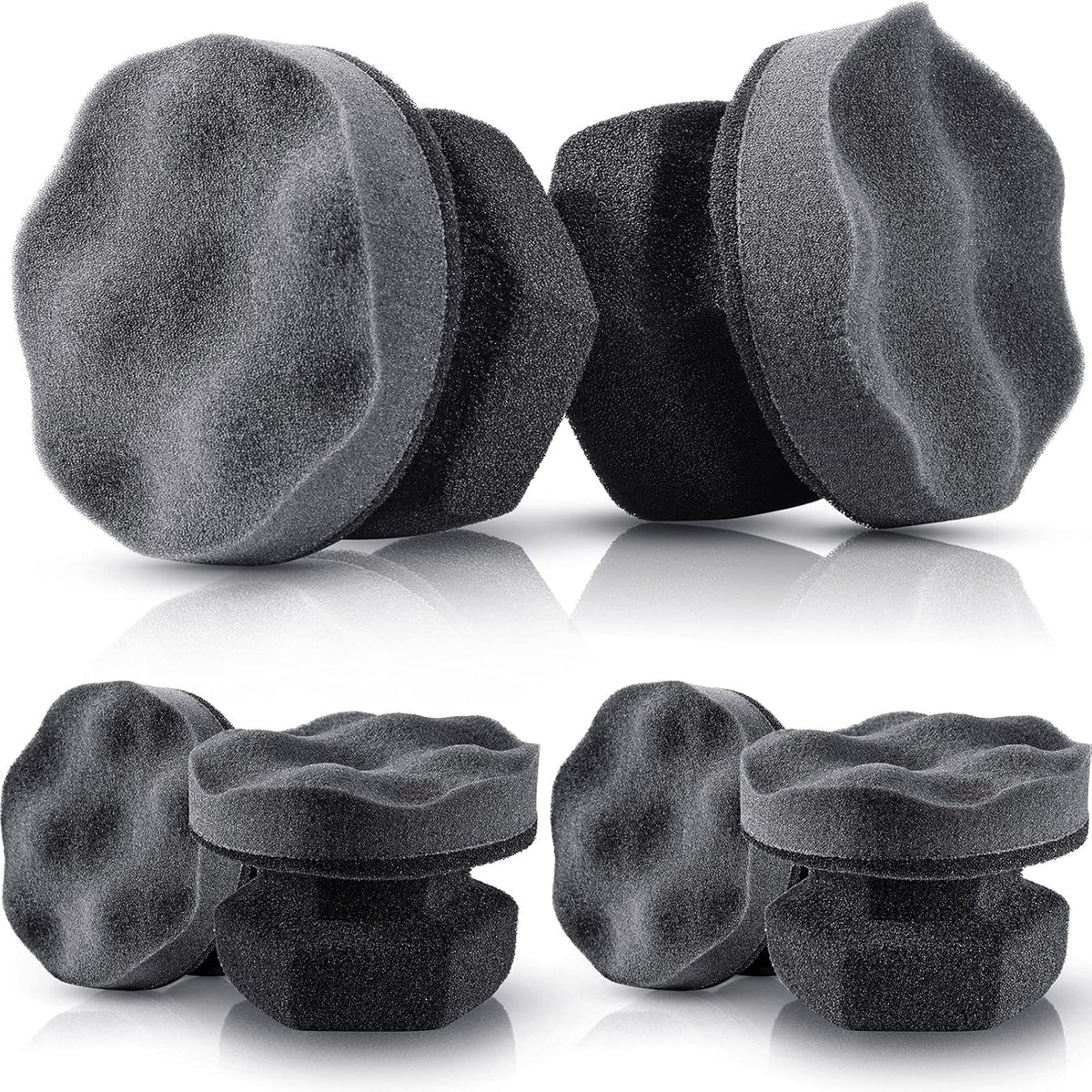 BBTO 6 Pcs Tire Hex Grip Dressing Applicator Washable Shine Applicator Dressing Pad Car Detailing Foam Sponge Reusable Cleaner Sponge for No Slip Tire