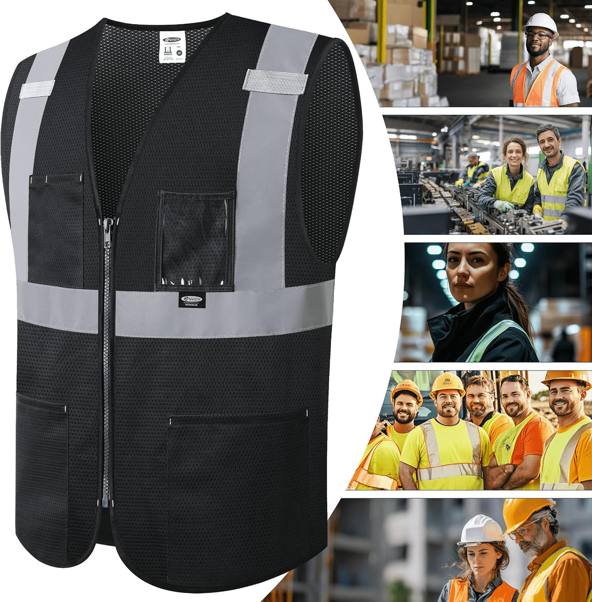 JKSafety Safety Vest for men women Hi Vis Vest with Pockets and Zipper High Visibility Meet ANSI Standard（BX310