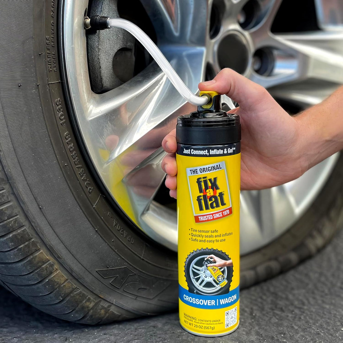 Fix-A-Flat S60420 Aerosol Emergency Flat Tire Repair and Inflator, for Standard Tires, Eco-Friendly Formula, Universal Fit for All Cars, 16 oz. (Pack of 1)
