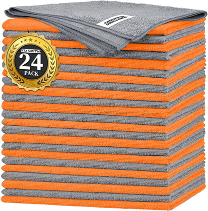 FIXSMITH Microfiber Cleaning Cloth - Pack of 50, Microfiber Towels for Cars 16 x 12 in, Highly Absorbent Cleaning Rags, Lint-Free, Streak-Free Cleaning Cloths for Car Kitchen Home Office