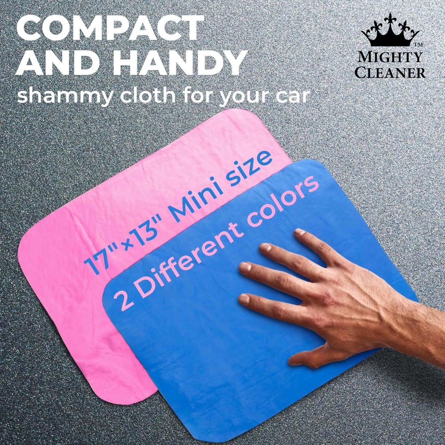 Premium 2pk Mini +1 Free Shammy Cloth for Car Drying - 17”x13” - Super Absorbent Chamois Towel for Car - Scratch-Free, Reusable & Soft Cleaning Towel