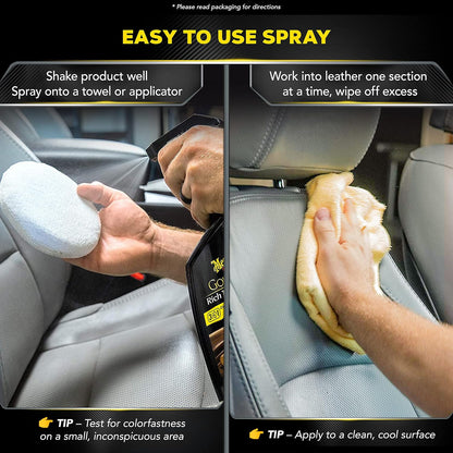 Meguiar's G1924SP Gold Class Rich Leather Cleaner and Conditioning Spray - 24 Oz Spray Bottle