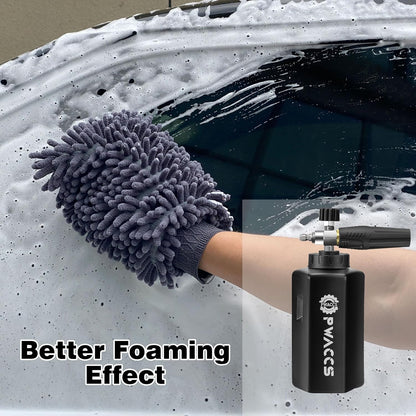 PWACCS Pressure Washer Foam Gun, Short Pressure Washer Gun, Foam Cannon for Car Wash Kit with 1/4" Quick Connector, Pressure Wash Handle for Power Washer with M22 Male Inlet, 4000 PSI, 1.5 Liter