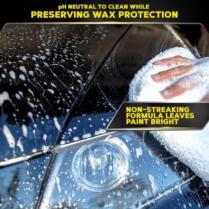 Meguiar's Deep Crystal Car Wash - Car Wash Shampoo that Cleans Paint, Enhances Gloss, and Preserves Wax Protection, pH Balanced Car Wash Soap with Excellent Foaming Action, 64 Oz