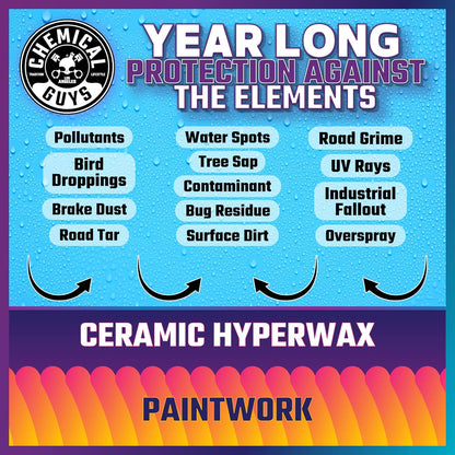 Chemical Guys HOL229 Ultimate Ceramic Coating Kit - HydroSlick HyperWax SiO2 Gel (16 fl oz) for Long-Lasting Shine & Protection, with 2 Premium Microfiber Applicators & 3 Workhorse Towels, (6 Items)