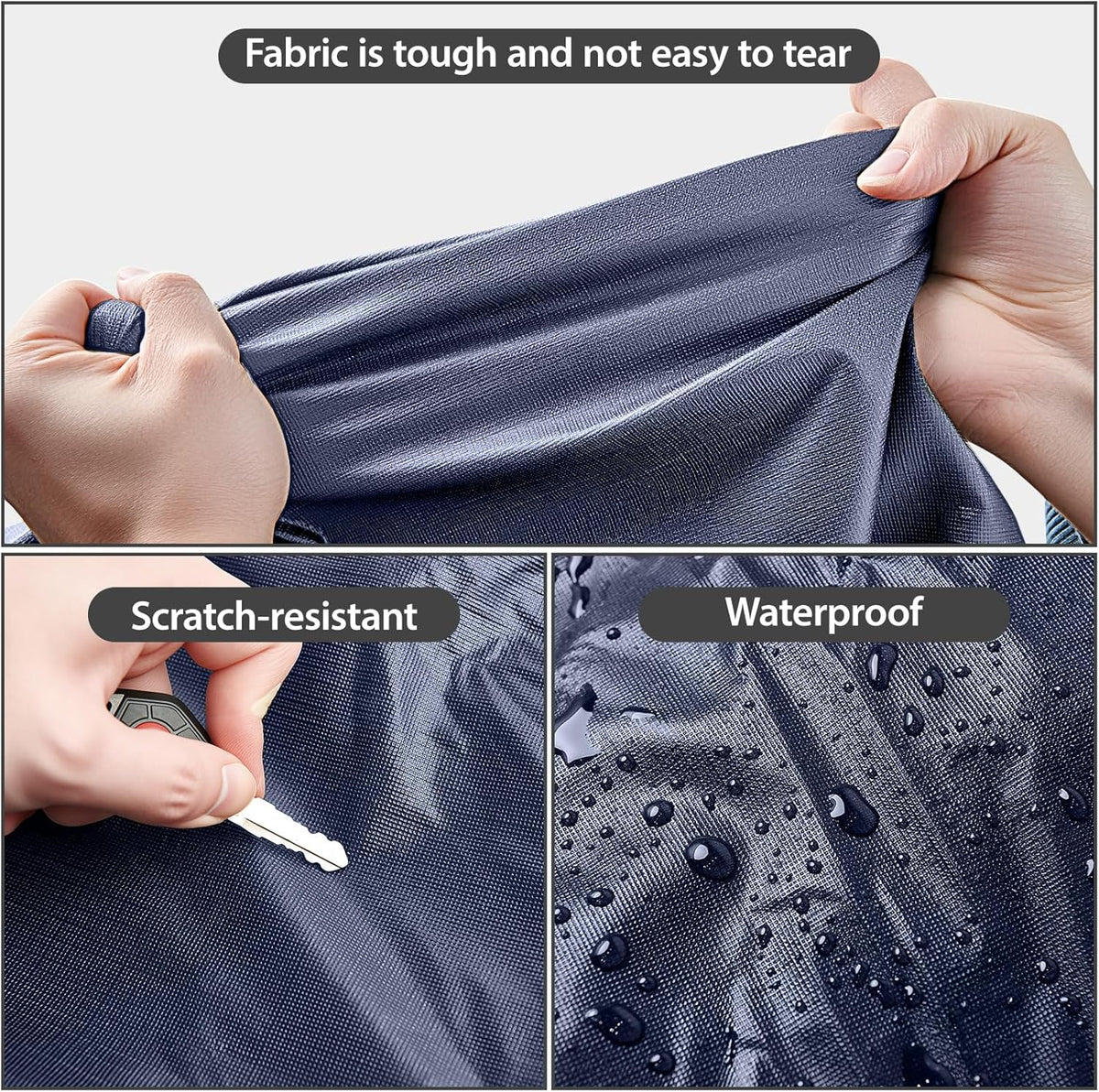 Car Cover Waterproof All Weather for Automobiles, 6 Layers Outdoor Full Exterior Cover Rain Sun UV Snowproof Protection with Zipper Cotton, Mirror Pocket for Sedan (190-195 inch)