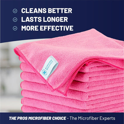 Microfiber Wholesale MW Pro 16x16 Auto Detailing Towels - Plush Car Drying Cloths for Wax Removal, Interiors & Body Shops - Scratch Free (Black, 12-Pack)