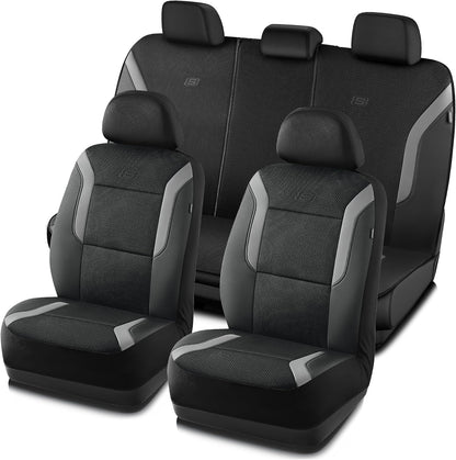 Skechers Memory Foam Seat Covers, Air Cool Mesh Thick Car Seat Covers, Car Seat Covers Front Seats Airbag Compatible, Universal Automotive Comfort for Most Cars, Vans, Trucks, SUV,Black
