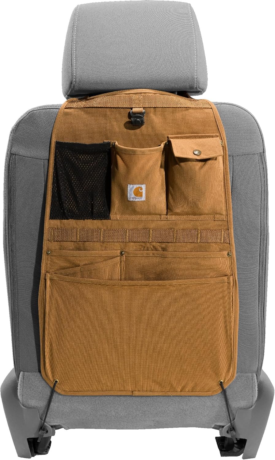 Carhartt Universal Nylon Duck Automotive Seat Back Organizer, Organization for Work and Kids, Black