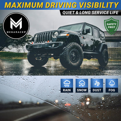 Premium Silicone Carbon Fiber Windshield Wiper Blades 22" & 20" - Patented All-Season, Quiet & Smooth Streak-Free Clean Wipe, OEM Quality, Front Automotive Replacement Wipers for Car & Truck (2 Pack)