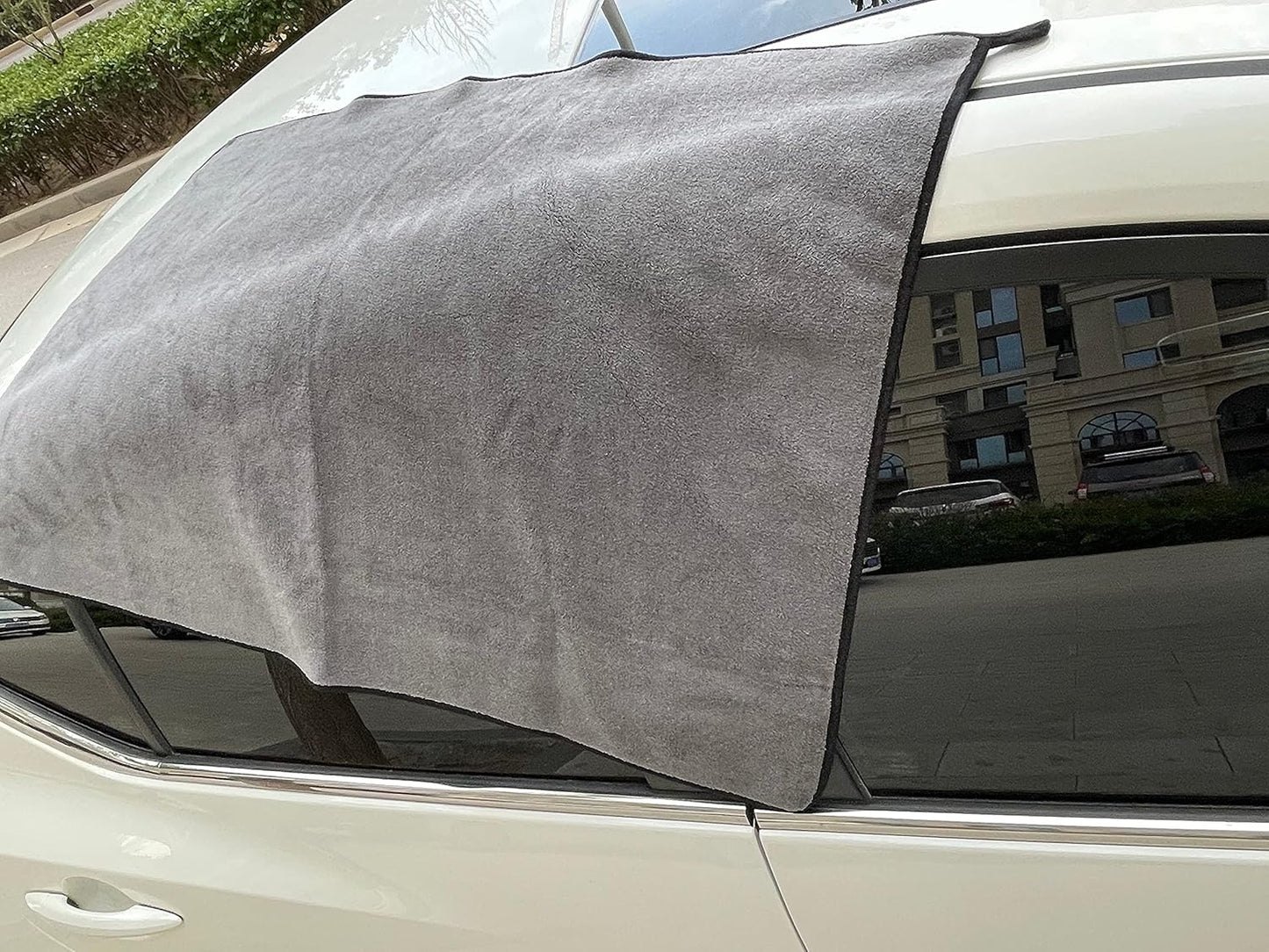 SOFTBATFY Ultrasoft, Large, Thick and Quick Drying Car Microfiber Cleaning Towel 800GSM Polishing Waxing Auto Detailing Towel Cloth (6pack,16 x 16inches) (Grey-Yellow)