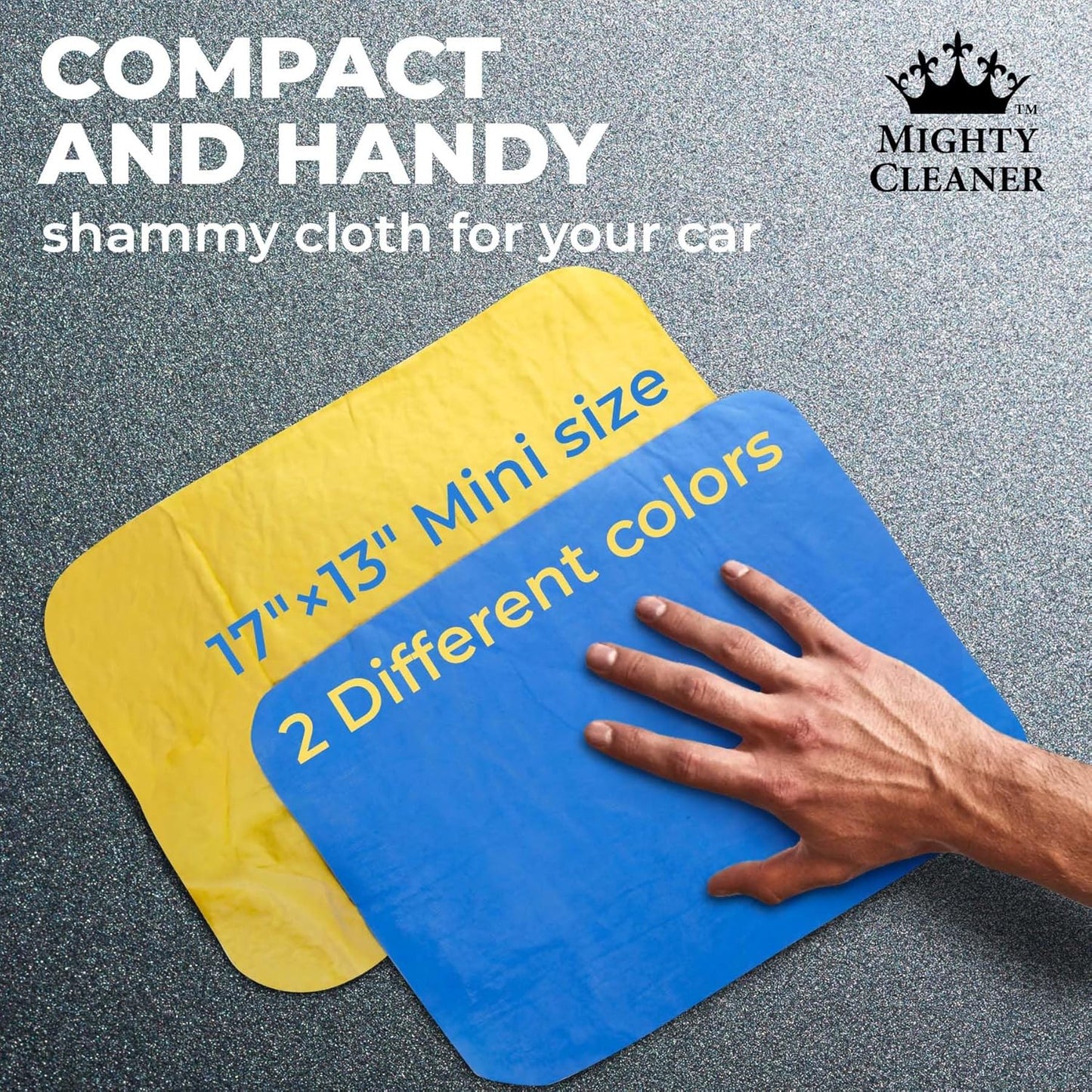 Premium 2pk Mini +1 Free Shammy Cloth for Car Drying - 17”x13” - Super Absorbent Chamois Towel for Car - Scratch-Free, Reusable & Soft Cleaning Towel