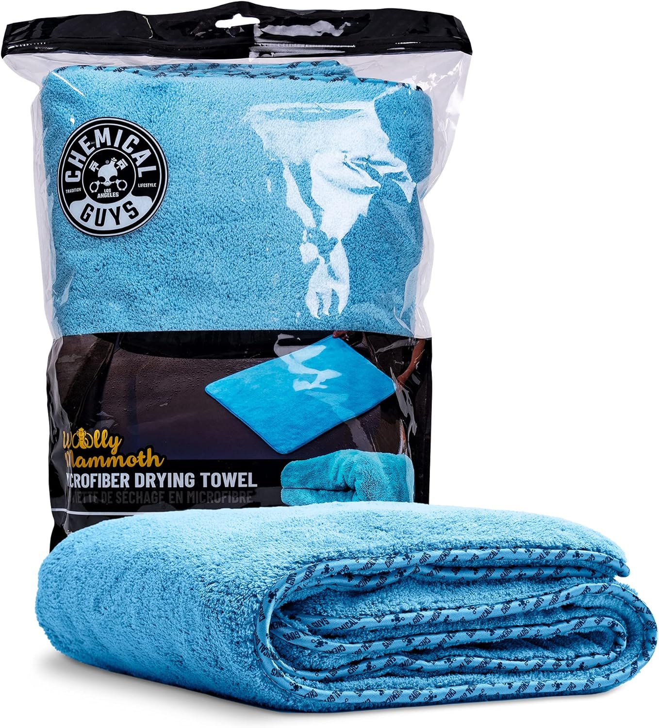 Chemical Guys Woolly Mammoth Large Microfiber Drying Towel - 36 x 25 Inch Gray, Ultra Plush Super Absorbent Car Drying Towel for Cars, Trucks, SUVs, Motorcycles, RVs, and Auto Detailing