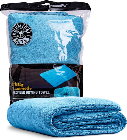 Chemical Guys Woolly Mammoth Large Microfiber Drying Towel - 36 x 25 Inch Gray, Ultra Plush Super Absorbent Car Drying Towel for Cars, Trucks, SUVs, Motorcycles, RVs, and Auto Detailing