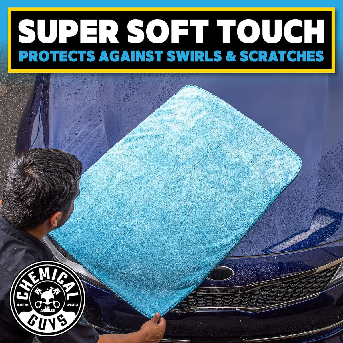 Chemical Guys Woolly Mammoth Large Microfiber Drying Towel - 36 x 25 Inch Gray, Ultra Plush Super Absorbent Car Drying Towel for Cars, Trucks, SUVs, Motorcycles, RVs, and Auto Detailing