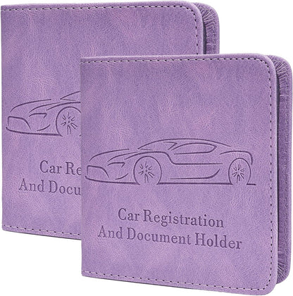 Registration and Insurance Card Holder, Vehicle Glove Box Car Organizer with Magnetic Closure, Interior Car Accessories for Documents, Cards, License Storage, 1-Pack Red