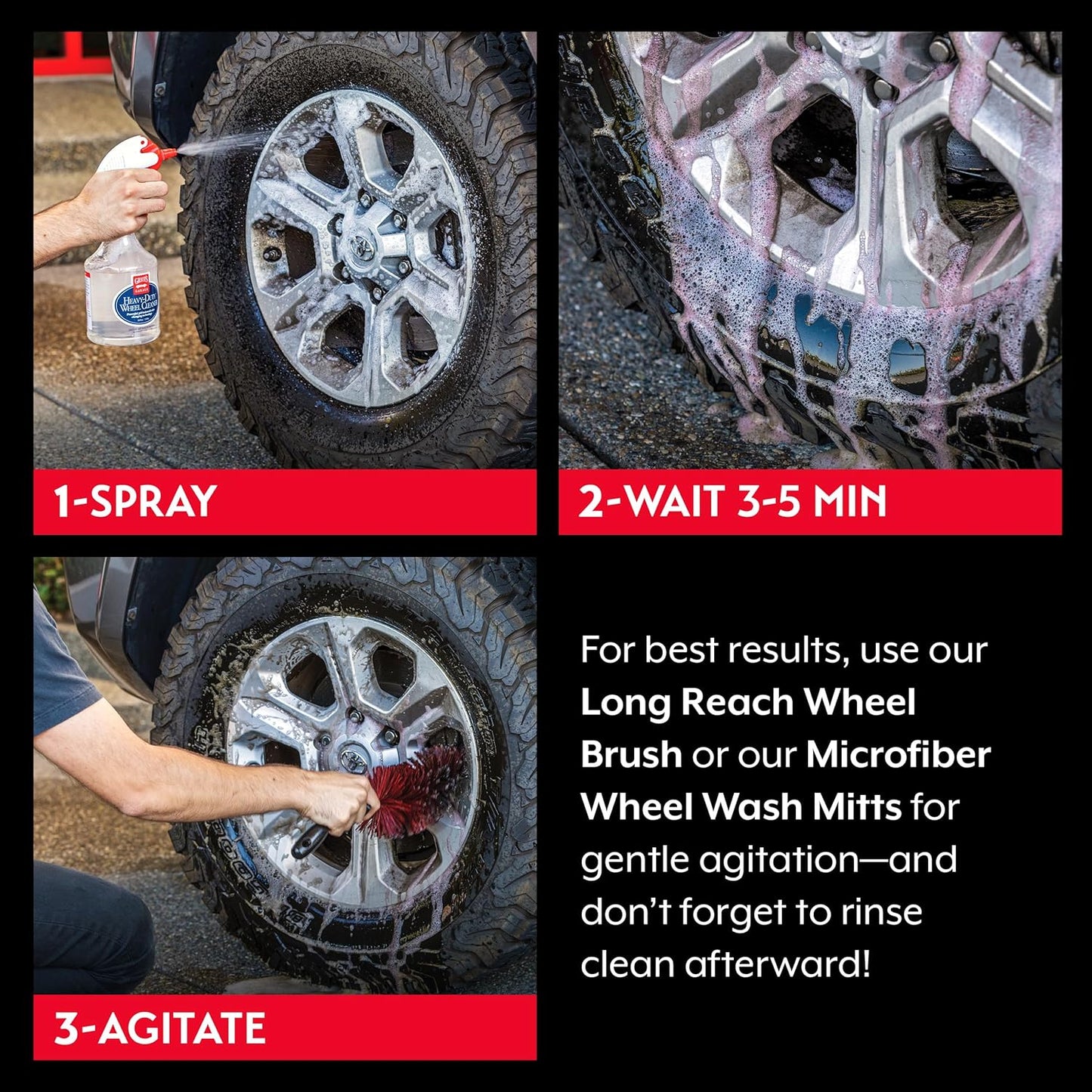 Griot's Garage Heavy-Duty Wheel Cleaner for All Wheel Finishes, Breaks Down and Removes Stubborn Brake Dust and Grime, PH Balanced, Non-Acidic, 11026, 35oz