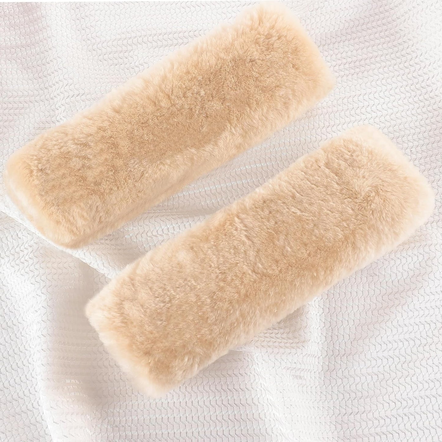 Amooca Soft Faux Fur Universal Fit Seatbelt Cover Car Truck SUV Airplane Seat Belt Shoulder Pad for Carmera Backpack Straps Neck Cushion Protector 2 Pack 10.5in Dark Gray