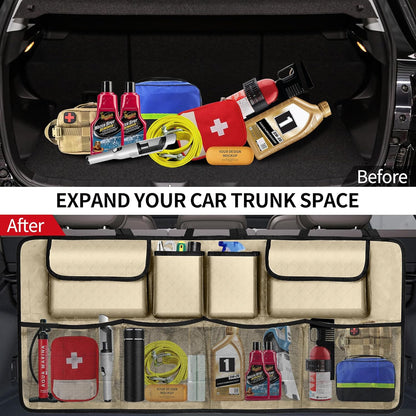 Car Trunk Organizer and Storage, Large Capacity Backseat Hanging Storage Accessories, Backseat Car Organizer for SUV/MPV/Truck (Black)
