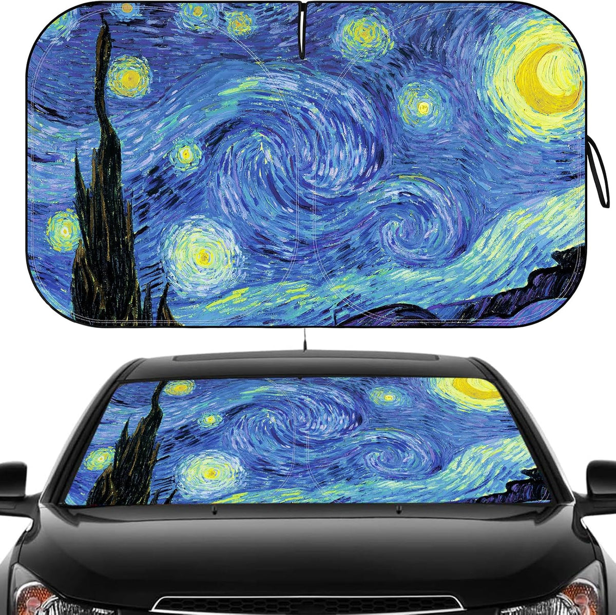 Car Windshield Sun Shade, Foldable Front Window Sunshade Blocks UV Rays, Keep Car Interior Cool, Universal Fit for Hatchback, Truck, SUV, MPV