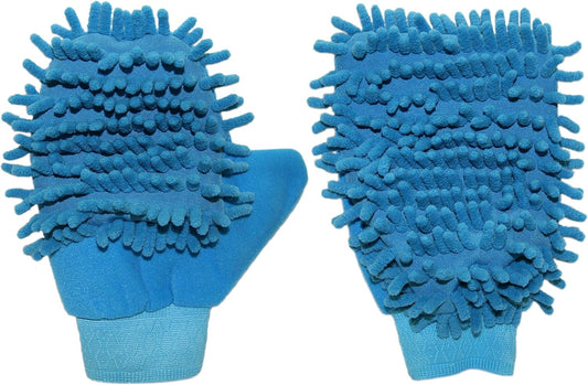 Black Duck Brand Set of 2 Microfiber Wash Mitts! Alternative Sides for Alternative Cleaning! Thumbed and Simple Mitt - 3 Assorted Colors! Safe for All Surfaces! (Green)