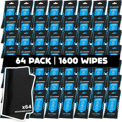 Fortress Car Interior Wipes (25 ct.) for Car Interior Cleaning, Dashboard, Seats, Detailing, and Steering Wheel [Travel Size] Skin-Safe Car Interior Cleaner Supplies