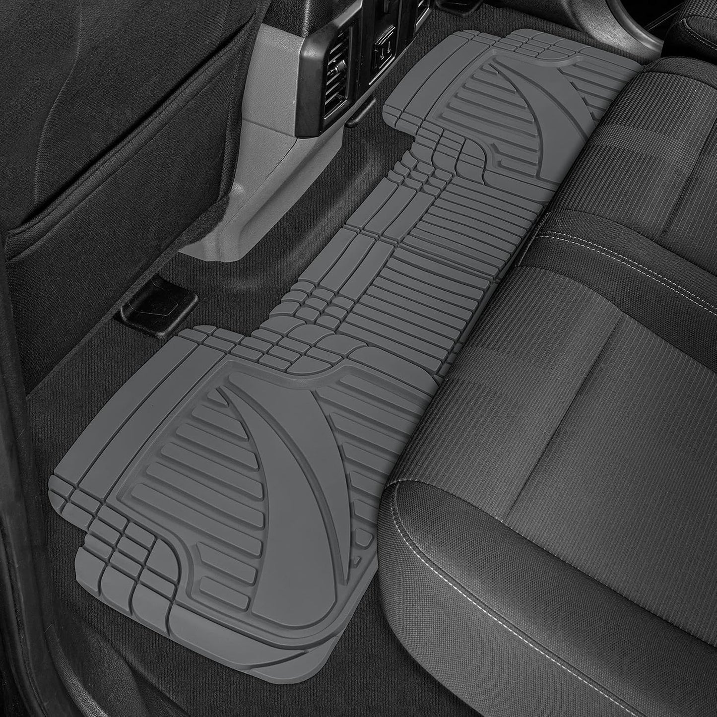 Motor Trend FlexTough Advanced Heavy Duty Black Rubber Car Floor Mats & Cargo Liner for SUV & Car Full Set - Universal Trim to Fit All Weather Automotive Floor Mat & Cargo Liners for SUV, Car, & Van