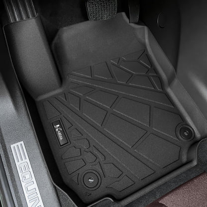 KARPAL Floor Mats for 2007-2013 Chevy Silverado & GMC Sierra 1500 Crew Cab / 2007-2014 2500/3500 HD(Footwell Coverage), All-Weather TPE Custom Fit Floor Liners Car Accessories