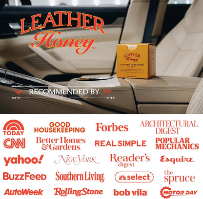 Leather Honey Leather Wipe Kit: Clean & Restore On-The-Go. For Any Color of Leather Couches, Car Seats, Purses, Shoes & Bags. Nontoxic, Ready-to-Use & Made in the USA. 5 Cleaner & 5 Conditioner Wipes