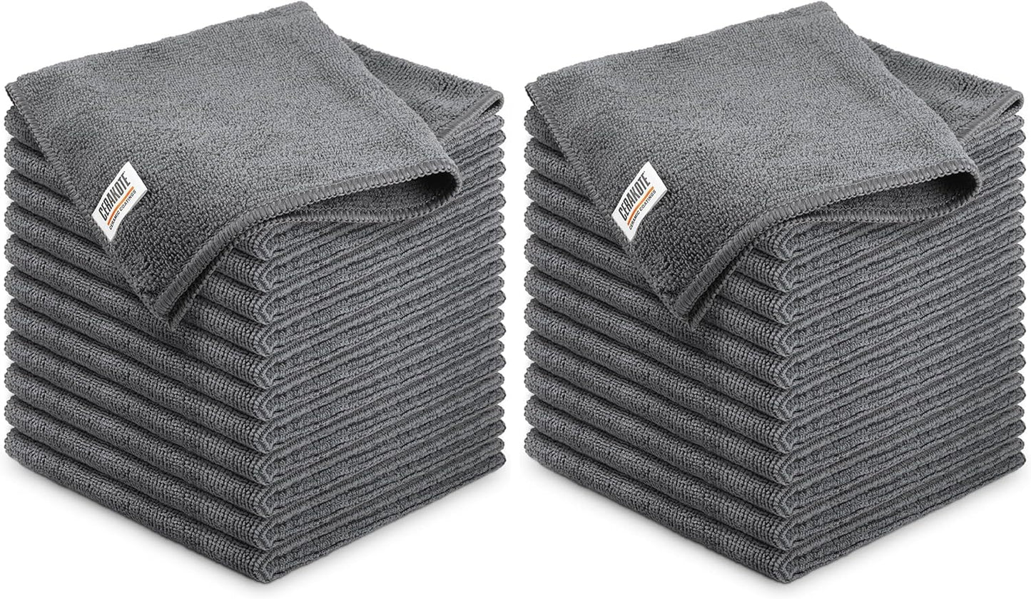 CERAKOTE Microfiber Towels (12 Pack) - Cleaning and Application Towels Durable Microfiber Material - 300 GSM Lint-Free Towel - Ideal for Cars, Home, Shop and Office Cleaning