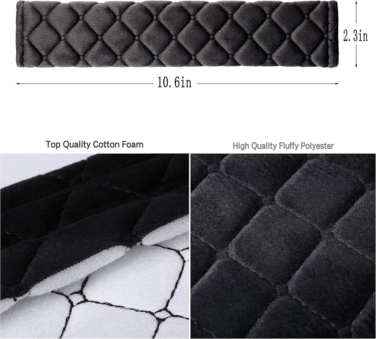 4 Pack Universal Car Seat Belt Pads, Adult Seat Belt Shoulder Strap Covers Harness Pad for Car/Bag,Soft Comfort Helps Protect You Neck Shoulder from The Seat Belt Rubbing（Black）